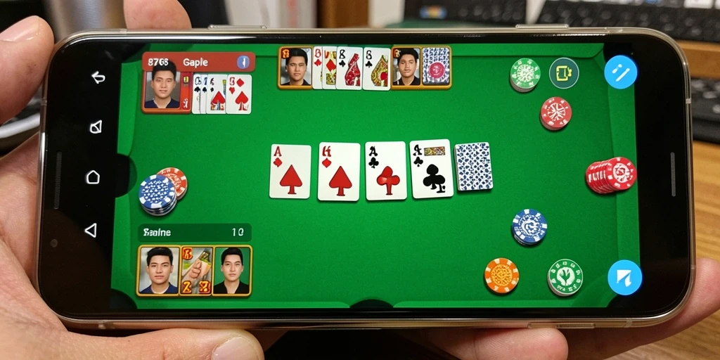 Screenshot utama 8768 menunjukkan keseruan gameplay Gaple di layar.