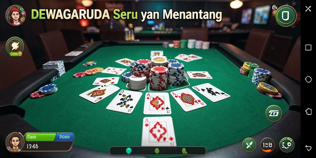 Screenshot gameplay DEWAGARUDA menampilkan serunya permainan Gaple.