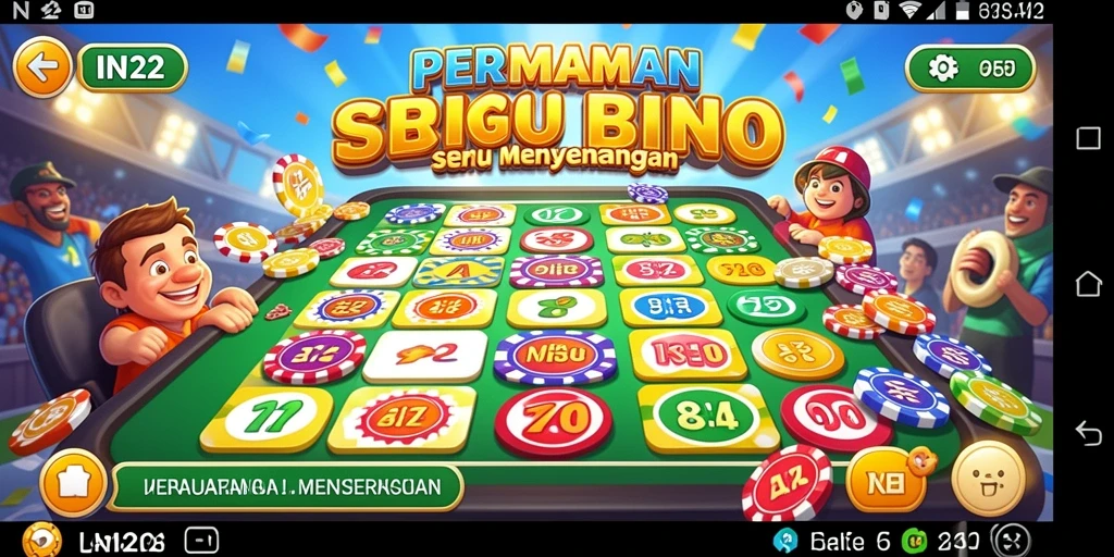Screenshot IN22 menunjukkan gameplay bingo yang seru dan interaktif.