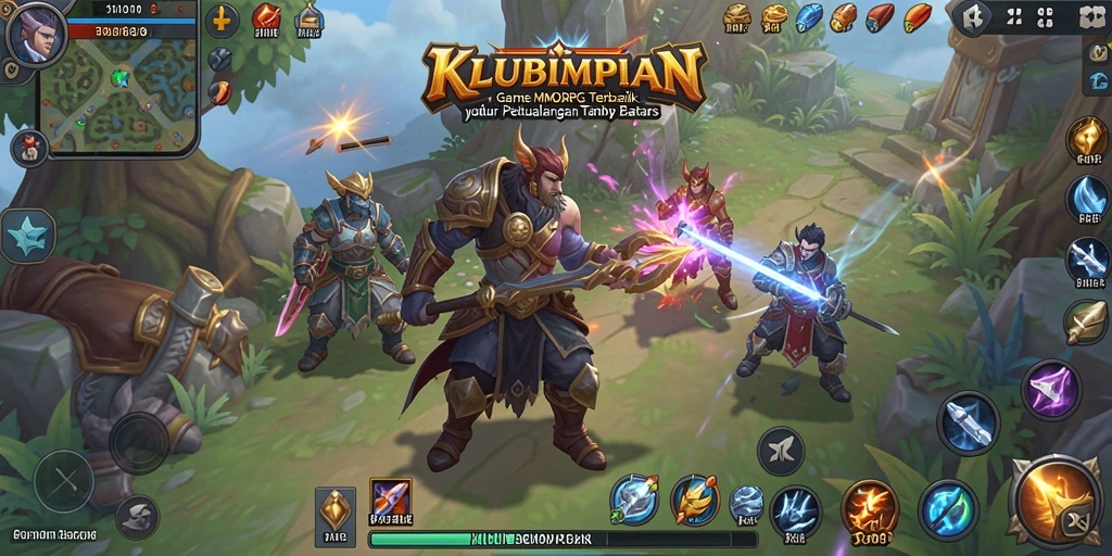 Tangkapan layar permainan KLUBIMPIAN menunjukkan aksi seru dalam dunia MMORPG.
