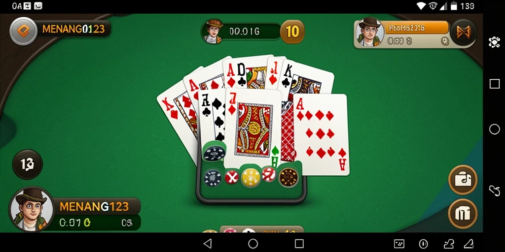 Tampilan menarik dari gameplay Gaple di MENANG123.