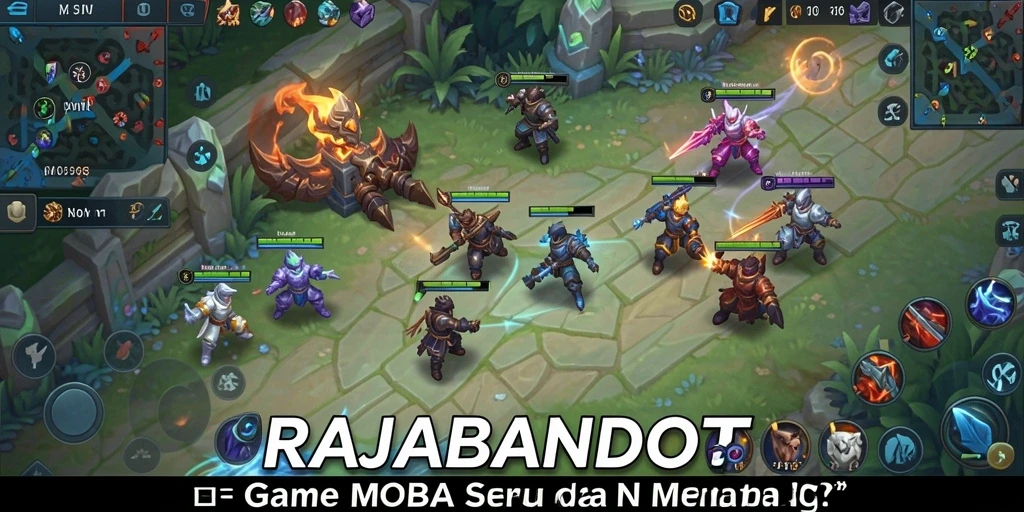 Gameplay menegangkan di RAJABANDOT dengan aksi MOBA yang seru.
