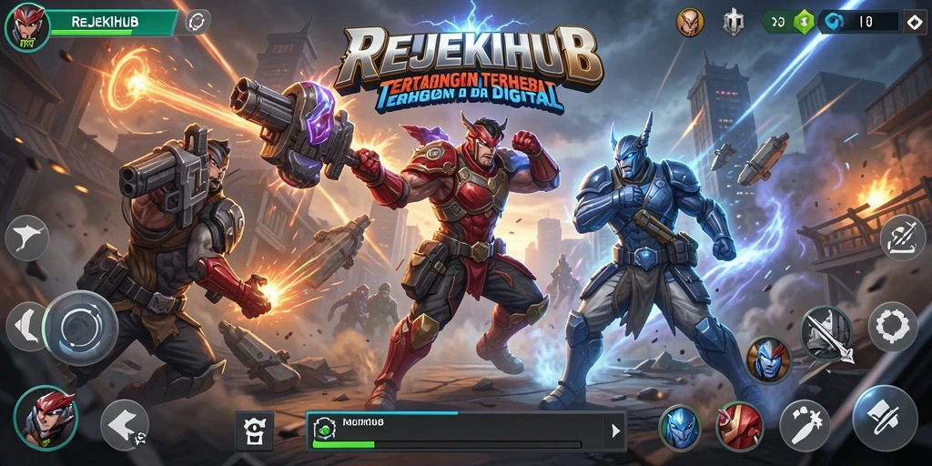 Gameplay seru dalam pertarungan karakter di REJEKIHUB.