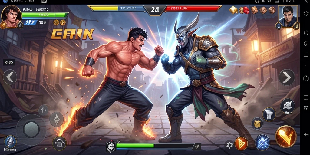 Screenshot gameplay RR789 menampilkan karakter bertarung dengan efek visual yang menakjubkan.