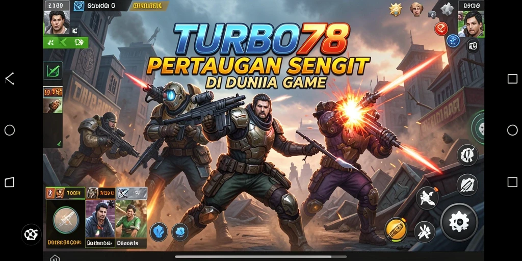 Tampilan pertarungan seru antara karakter di TURBO78.